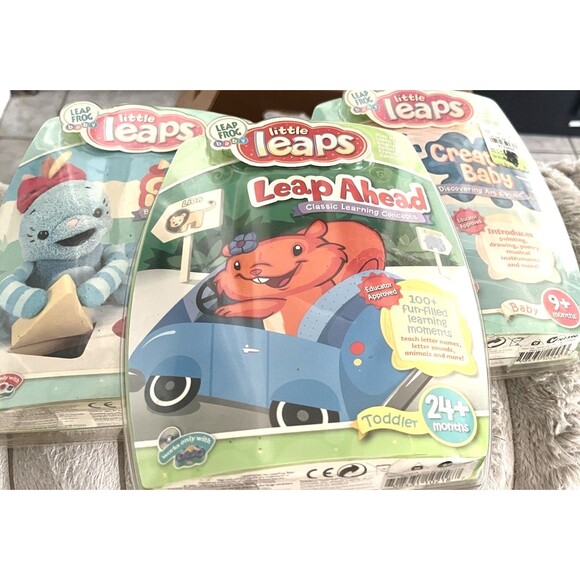 Vintage LeapFrog Baby Little Leaps Disks for Leapfrog Learning Pad Lot Of 3 NIB - Picture 1 of 7